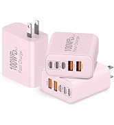 QZIIW USB C Wall Fast Charger Block, 100W 5-Port Type C Fast Charging Block 3 Pack-PD Power Charg...