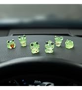 Rislobx Luminous Frog Car Dashboard Decor, 6PCS Fun Frog Car Dash Decorations Car Rear View Mirro...
