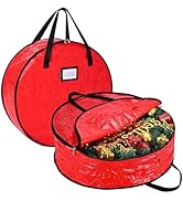 BALEINE Wreath Storage Container, 2 Pack Christmas Wreath Storage Bag with Tear Resistant PE Mate...