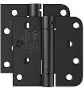 4 Inch Self Closing Door Hinges, Spring Loaded Hinges with 5/8" Radius Corners for Exterior, Gara...