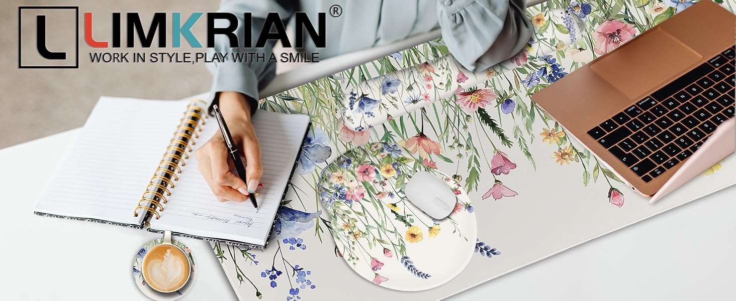 Floral Mouse Pad Desk Mat Set