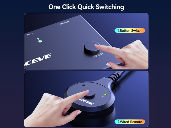 2 screen KVM switch 2 computers
