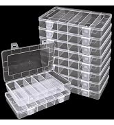 LDHHYH 10 Pack 6 Grids Tackle Box Organizer, Clear Fishing Tackle Boxes, Clear Organizer Box with...