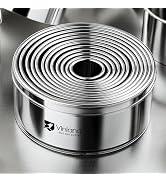 12-Piece 304 Stainless Steel Biscuit Cutter Set, Round Cookie Cutters for Baking (1/2/3/4/5'') wi...