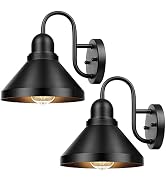 Brightever Gooseneck Outdoor Light Fixtures, 2-Pack Farmhouse Barn Lights for Porch, Industrial B...