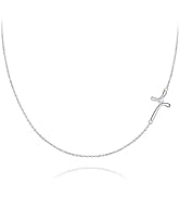 BriLove 925 Sterling Silver Cross Necklaces for Women,Shiny Cubic Zirconia Delicate Sideways Chok...