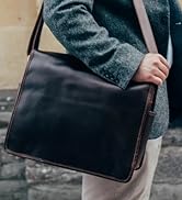 Rustic Town Handmade Genuine Leather 16 inch Vintage Crossbody Laptop Messenger Bag