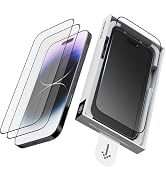 POWLEXA Tempered Glass Screen Protector for iPhone 16 Pro 2 Pack, 9H Hardness Glass Protector wit...