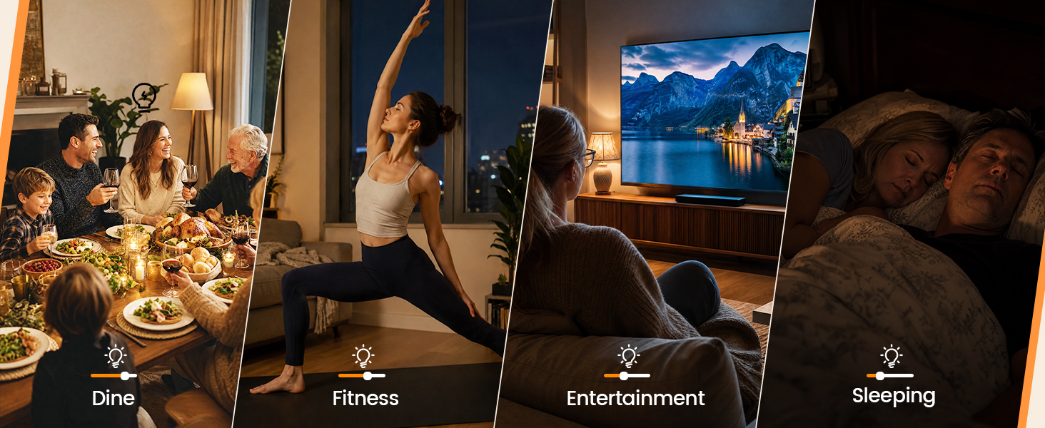 Stepless Dimming Smooth, flicker-free dimming with memory