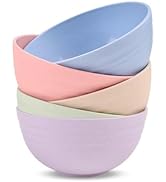Cuayaes 5Pcs Unbreakable Cereal Bowls, 18 OZ Reusable Lightweight Wheat Straw Bowl, Dishwasher & ...