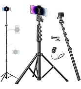 Nineigh 80" Phone Tripod, Selfie Stick Cellphone Tripod, Aluminum Tripods Stand for Video Photo V...