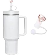 Light Pink Diamond Straw Toppers for Stanley Cup, Silicone Straw Covers for Stanley Cup 30&40Oz, ...