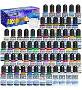 X ARTY HUB Alcohol Ink Set - 60 Bottles Concentrated Alcohol-Based Ink for Epoxy Resin Art, Tumbl...