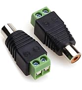 MOBOREST RCA Cable Audio Adapter, Phono RCA Male Plug to AV Screw Terminal Audio/Video Speaker Wi...