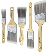 Coltree Paint Brushes Set - 5 Pcs Flat & Angle Paintbrushes for Wall & Trim, Suitable for Oil & W...
