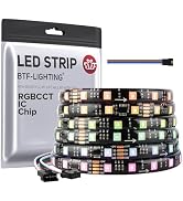 BTF-LIGHTING WS2805 IC RGBCCT Addressable Dual Data LED Strip 5050SMD 16.4FT 60LED/m 10Pixel/m 5 ...