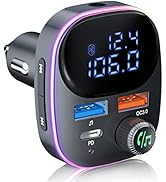 Upgraded Bluetooth 5.3 FM Transmitter for Car - SOARUN Bluetooth Car Adapter [Large LCD Screen/Li...