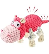TOOPTATE Squeaky Dog Toy - Plush Interactive Chew Toy for Large, Medium and Small Dogs, Keeps The...