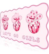 L-SPOUTTO Pink Mouse Pad,Retro Western Cowgirl Desk Mat Large Scalloped Gaming Mousepad,35.4x15.7...