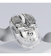 SEUNKWANG Q9 Transparent Wireless Mouse with RGB Lighting, Compact Multi-Device Bluetooth & 2.4G ...