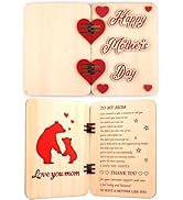 Alcarin Wooden Mother’s Day Card for Mom, Mothers Day Wooden Card Engraved Gifts for Momm, Best P...