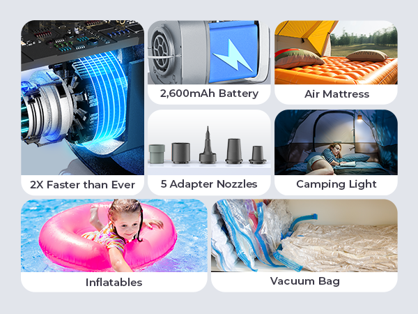 air pump for inflatables air mattress pump