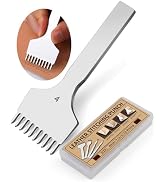 FOUSNOW Leather Stitching Punch, 10 Prong Leather Fork Prong Punch, 4mm Lacing Stitching Chisel T...