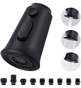 WOWOW Kitchen Faucet Head Replacement, 3 Function Pull Down Faucet Sprayer Head with 9 Adapters, ...