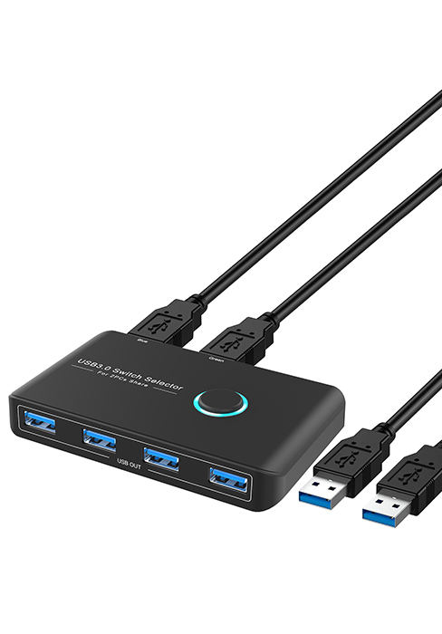 USB 3.0 Switch 4 Puertos Conmutador KVM USB 2 Entradas 4 Salidas Conmutador KVM USB Switch