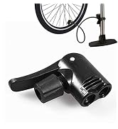 Black Pump Adapter Valve, 3 in 1 Replacement Dual Head Air Pump Adapter Valve Bicycle Bike Cycle ...