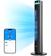GoveeLife 42'' Tower Fan for Bedroom, Smart Floor Fans with 150° Adjustable Oscillating, APP & Vo...