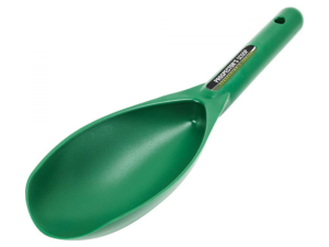 heavy duty green scoop for gold panning and gold prospeccting on white background