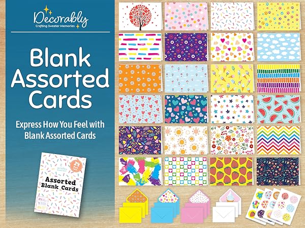 assorted card and envelopes set