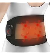 Comfytemp Large Cordless Heating Pad with Massager for Lower Back XXL, Rechargeable Heated Waist ...