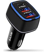AILKIN 56W PD USB C Car Charger, Type-C Super Fast Power Charging Block 3-Port USB A & USBC Auto ...