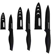 Magiware 6-Piece Paring Knife Set with Sheaths-Ceramic Blade Sharp Rust Proof Stain Resistant (in...