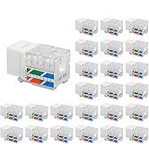 VCE RJ45 Cat6A Keystone Jack UL Listed 25-Pack, 10 Gbps Slim Profile Modular Ethernet Jacks Inser...