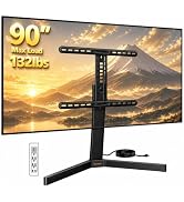 Perlegear Swivel TV Stand with Power Outlet for 42–90" TVs up to 132 lbs | Stable Triangular Base...