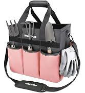 WORKPRO Garden Tool Bag, Heavy Duty Gardening Tote Bag Organizer with 10 Pockets and Long Adjusta...