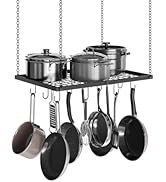 CHOEZON Hanging Pot Rack, Ceiling Mounted Pot Hanger for Kitchen, Metal Cookware Storage Organize...
