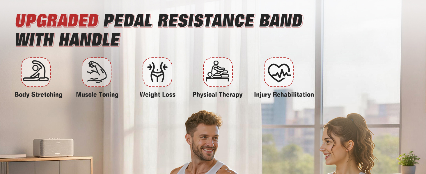 pedal resistance bands with handle