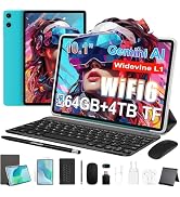 TECLAST P33 Android 15 Tablet 10.1 Inch, 2 in 1 Tablets with Keyboard Case Mouse Stylus 3.5mm Hea...