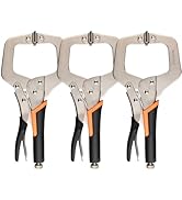 NOEAIKE 3-Pack 11 Inch Metal Face Clamps for Welding& Woodworking,Adjustable Heavy Duty Locking P...