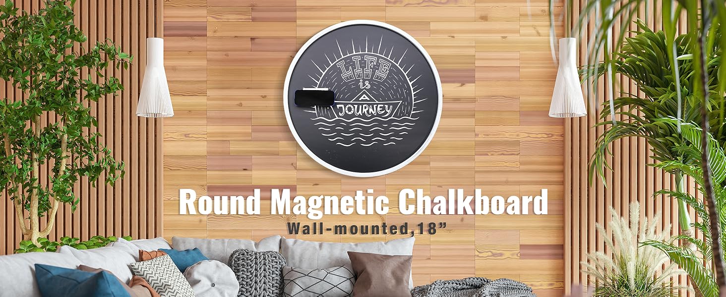 Round magnetic chalkboard 18"