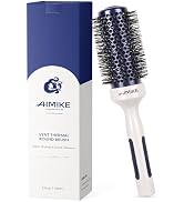 AIMIKE Nano Ionic Tech Ceramic Brush for Blow Drying, Styling and Volume Boost - Natural Wood One...
