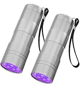 COSOOS Black Light Flashlight, 2 Pack 12LED 395nm UV Handheld Black Light, Mini Torch Light, Dogs...