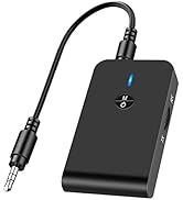 Bluetooth Transmitter for TV PC, 2 in 1 Bluetooth Audio Adapter Music Receiver (3.5mm Jack Cable,...