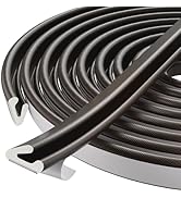 19.7 Ft V-Shape Thin Weather Stripping Door Seal Strip for Doors Frame,Self Adhesive Foam Tape We...