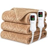 Electric Blanket King Size 100"x90",Heating Blanket, Soft Flannel Heated Blanket, 9 Heating Level...