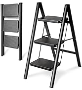Step Ladder 3 Step Folding, Heavy Duty 330 Lbs Load 3 Step Ladder Folding Step Stool, Step Ladder...